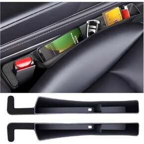2PCS Car Seat Gap Filler, Multifunctional Automotive Seat Gap Organizer Between Seat and Console, Vehicle Interior Storage Organizer Accessories, Universal for RV, SUV, Truck (Black) in Kuwait