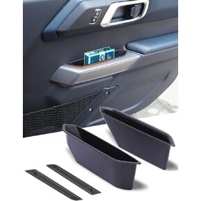 Savadicar Front Door Handle Storage Box, Interior Door Side ABS Pockets Organizer for 2021 2022 2023 Ford Bronco 2/4 Door, Expansion Accessories, Black, 2 PCs
