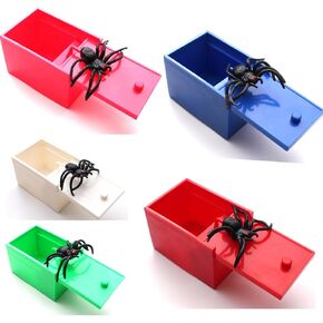 2024 New Upgraded Spoofing Prank Toy Spider Spooks a Plastic Box ,Plastic Spider Box,Spider Money Surprise in a Box,Pranks Stuff Toys（1 Random Color）