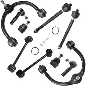‎Psrorkeu - 10PC Front Suspension Kit Upper Control Arms with Ball Joints, Inner Outer Tie Rods Sway Bar Fit for 2005-2010 For Jeep Grand Cherokee 2006-2010 Commander