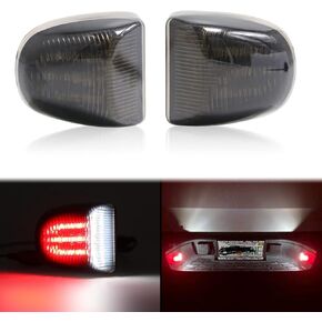 LED Rear License Plate Lights Replacement for Silverado Sierra 1500/2500/3500 1999-2013, Yukon/Yukon XL Tahoe Suburban Avalanche Traverse Escalade, Number Bumper Tag Lamp, Clear Lens