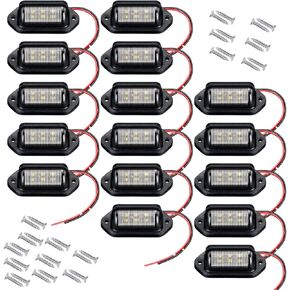 LED 16 PCS LED License Plate Light, 6 LEDs License Plate Lamp Set Courtesy Light Dome Cargo Lights for Truck SUV Van RV Trailer in Kuwait