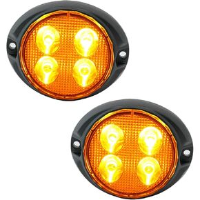 Amber LED Flashing Strobe Lights [SAE CLASS 1] [10 Flash Mode] [Multi Units Sync-able] [Surface-Mount] Emergency Grille Police Light for Tow Truck Trailer Vehicle