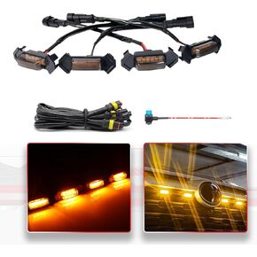 Smoked Shell White Light 4pcs RAV4 LED Grill Lights For Toyota RAV4 2019 2020 2021 2022 OEM Grille with Wiring Harness Grill Kit