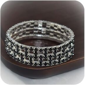 Aonklot Rhinestone Bracelet Prom Jewelry Tennis Bracelets for Women Prom Bracelet Pearl Bracelet Chain Bracelet Bracelet Stack Wedding Jewelry