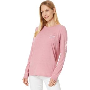 vineyard vines Women's Burgee Whale Long Sleeve Dunes Tee