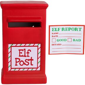 Toyland® 14cm Mini Elf Post Box - Elf Report Card Included - Christmas Novelty Gifts for Children