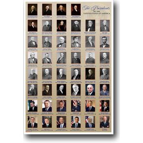 American History - The Presidents of the United States, NEW Classroom POSTER