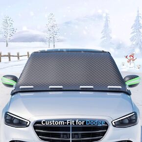 Custom fit for Dodge Windshield Snow Covers, 8 Layers WAaterproof Windproof Protection, Frost Defense, Ice, Sun, Snow, UV, Designed for Dodge Accessories (for Dodge Durango)