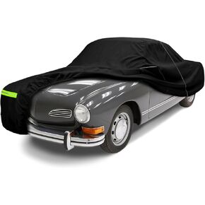 SAPUBK Waterproof Car Cover Compatible with 1955-1974 Volkswagen Karmann GHIA Coupe Accessories, 210T All Weather Car Covers with Zipper&Lock for Car Dust Snow Rain Hail Protection