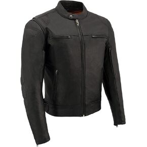 Milwaukee Leather MLM1560 Men's Black Long Body and Vented Motorcycle Leather Jacket