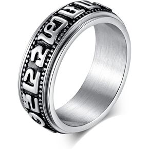 nylry Titanium Stainless Steel Spinner Rings Moon and Star Fidget Ring Stress Relieving Anxiety Ring Engagement Wedding Promise Band for Women Men Size 5-12