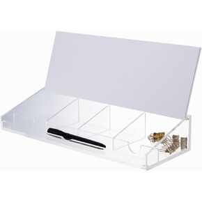 russell+hazel Acrylic Dry Erase Desktop Organizer, 14" x 5" x 2.5"