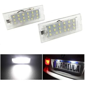 License Plate Light Car Number Lamp 18 SMD 2Pcs Full LED Error Free Assembly Replacement For BMW E53 X5 1999-2003 X3 (White)