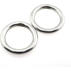 ZQIY 2PCS 10x50mm 304 Stainless Steel Ring Heavy Duty Smooth Solid Multipurpose Round Metal O Ring Buckle Silver Hammock Yoga Connecting Ring for DIY Accessory Camping Belt Crafts Suspension