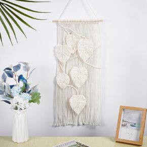 FREEBLOSS DIY Macrame Kits for Adults Boho Leaves Macrame Tapestry Macrame Wall Hanging Leaves Macrame Wall Hanging Supplies Macrame Wall Decor for Dorm Beginners Instructions Included