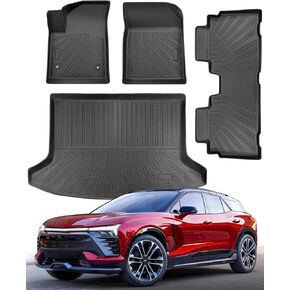 Upgrade Mats for Chevy Chevrolet Blazer EV & Cadillac Lyriq 2023 2024 Floor Mats Cargo Liner, Heavy Duty All Weather Mats for Blazer EV& Lyriq Accessories 2024 (Not for Blazer)