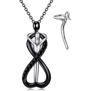 YFN Hug Necklace Sterling Silver Anniversary Pendant Couple Jewelry Anniversary Valentines Day Birthday Gifts for Her Women Men in Saudi Arabia