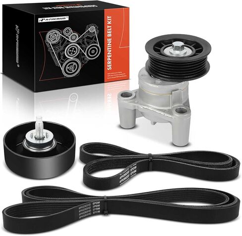 A-Premium Engine Serpentine Belt Drive Kit Compatible with Chevrolet Silverado 2500 3500 HD, Suburban, Suburban 3500 HD, Express 2500 3500 4500 & GMC Sierra 2500 3500 HD, Savana 2500 3500 4500 in Saudi Arabia