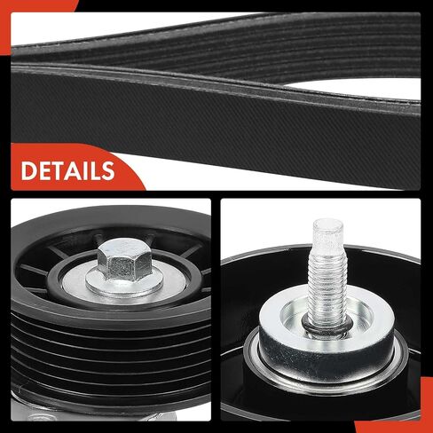 A-Premium Engine Serpentine Belt Drive Kit Compatible with Chevrolet Silverado 2500 3500 HD, Suburban, Suburban 3500 HD, Express 2500 3500 4500 & GMC Sierra 2500 3500 HD, Savana 2500 3500 4500 in Saudi Arabia