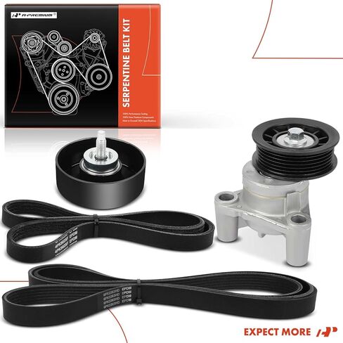 A-Premium Engine Serpentine Belt Drive Kit Compatible with Chevrolet Silverado 2500 3500 HD, Suburban, Suburban 3500 HD, Express 2500 3500 4500 & GMC Sierra 2500 3500 HD, Savana 2500 3500 4500 in Saudi Arabia
