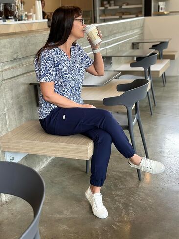 IRONIK Scrubs Professional Grade Womens Scrub Top with 3 Pockets, Stretchy, Non-Wrinkle Long Lasting in Saudi Arabia