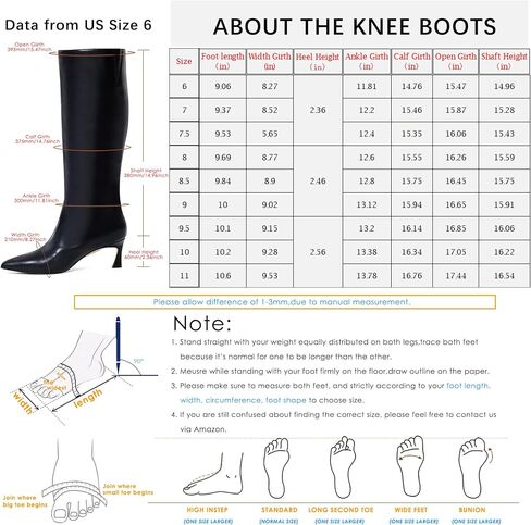 GENSHUO Women's Knee High Boots Leather Pointed Toe Low Stiletto Kitten Heel Dress Shoes Long Tall Winter Fall Sexy Fashion Comfortable Boot in Saudi Arabia