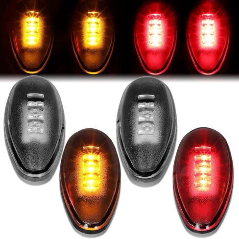 Auto Dynasty 4Pc عدسات مدخنة مزدوجة السرير درابزين LED مصباح تحديد جانبي متوافق مع تشيفي سيلفرادو سييرا 2500 3500HD 01-14 in Saudi Arabia