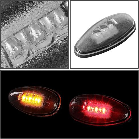 Auto Dynasty 4Pc عدسات مدخنة مزدوجة السرير درابزين LED مصباح تحديد جانبي متوافق مع تشيفي سيلفرادو سييرا 2500 3500HD 01-14 in Saudi Arabia
