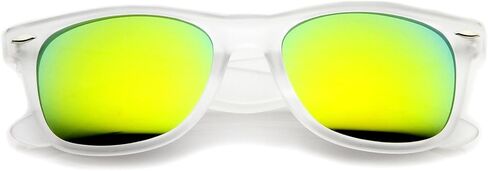 Matte Frosted Frame Reflective Colored Mirror Lens Horn Rimmed Sunglasses 54mm in Saudi Arabia