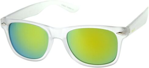 Matte Frosted Frame Reflective Colored Mirror Lens Horn Rimmed Sunglasses 54mm in Saudi Arabia