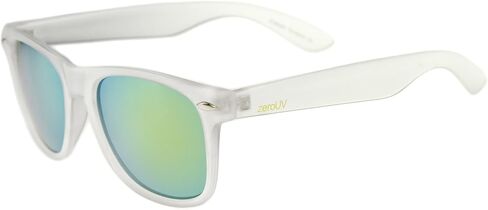 Matte Frosted Frame Reflective Colored Mirror Lens Horn Rimmed Sunglasses 54mm in Saudi Arabia
