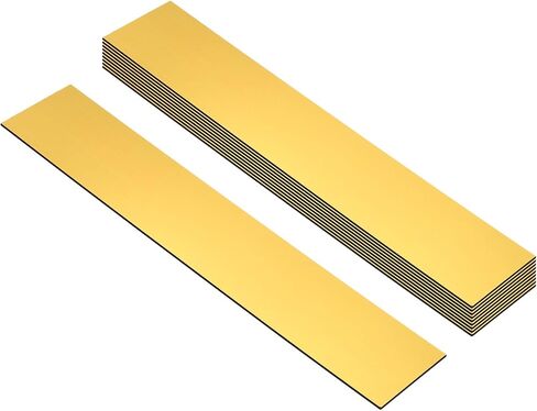 PATIKIL 10x2inch Blank Name Plates, 10Pcs Custom Engraved Name Plate Rectangle Laser Engraving Blanks for Personalized Office Desk DIY Painting Supplies, Brushed Gold, Black in Saudi Arabia