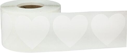 White Heart Stickers Valentine's Day Crafting Scrapbooking 1.5 Inch 500 Adhesive Stickers in Saudi Arabia