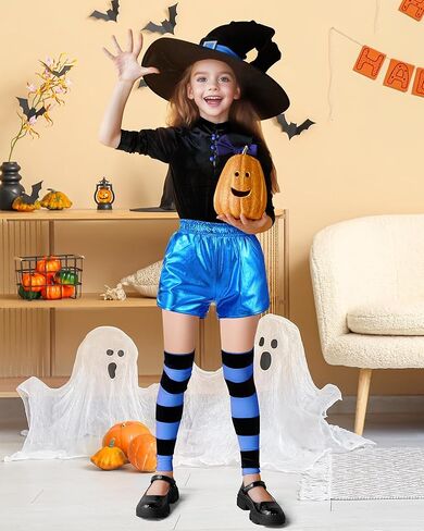 Auranso Girls Metallic Shorts Sparkly Hot Pants Shiny Dance Outfits Short Pants in Kuwait