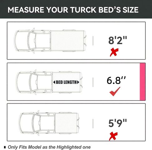 غطاء تونيو للشاحنة رباعية الطي متوافق مع سرير قصير 1999-2024 Ford F250 F350 Super Duty بطول 6.8FT.XY1005... in Kuwait