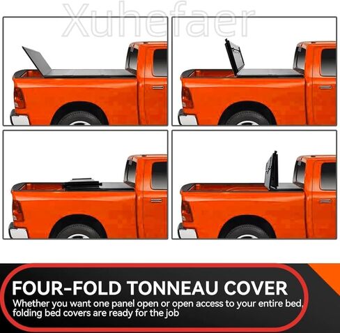 غطاء تونيو للشاحنة رباعية الطي متوافق مع سرير قصير 1999-2024 Ford F250 F350 Super Duty بطول 6.8FT.XY1005... in Kuwait