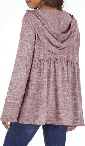 سترة بغطاء للرأس بسحاب مقاس كبير من DEESHA للنساء المتعرجات الربيعية المكشكشة ذات القلنسوة وسترة خفيفة الوزن in Kuwait