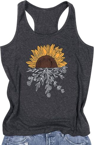 Womens Tank Tops Summer Racerback Graphic Tanks Beach Vacation Tops Loose Running Athletic Sleeveless Shirt Cami in Saudi Arabia