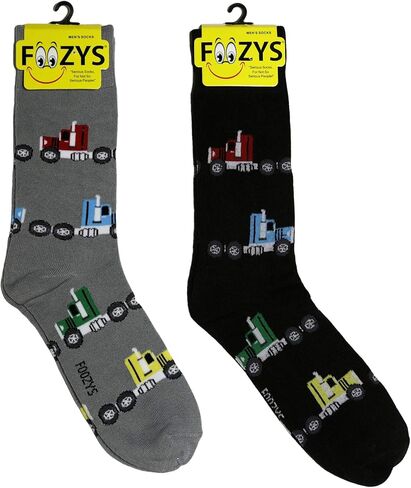 Foozys Men’s Crew Socks | Fun Automotive - Going Places Novelty Socks | 2 Pair in Kuwait