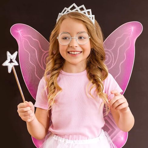 Bememo 2 Pairs of Wizard Glasses Round Wire Costume Glasses Accessories for Dressing Up in Saudi Arabia