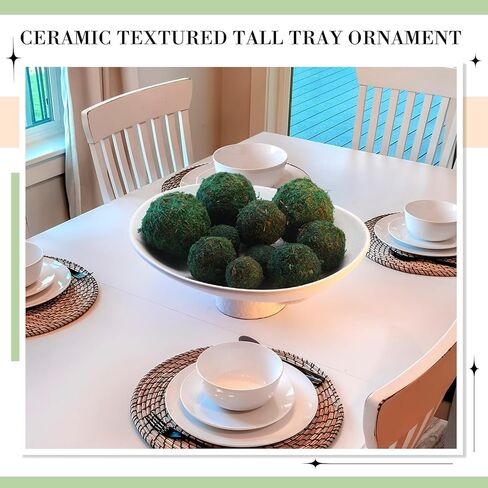 وعاء مزخرف بقاعدة من السيراميك ووعاء مفاتيح لطاولة المدخل ووعاء الطحلب ووعاء الفاكهة المركزي لتزيين المنزل وغرفة المعيشة والمطبخ (أسود، 13.58 × 11.02 × 4.72) in Kuwait