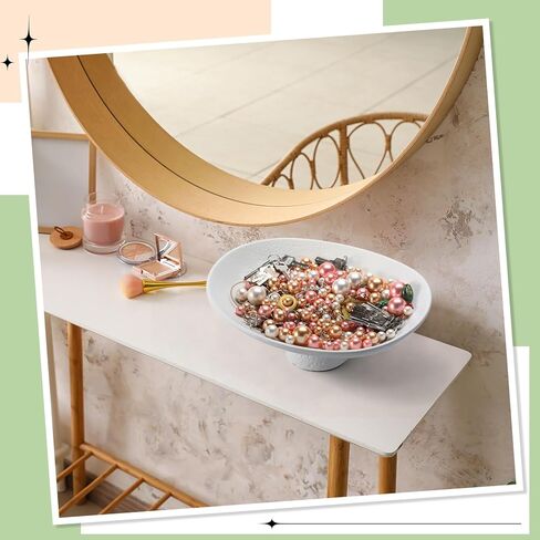 وعاء مزخرف بقاعدة من السيراميك ووعاء مفاتيح لطاولة المدخل ووعاء الطحلب ووعاء الفاكهة المركزي لتزيين المنزل وغرفة المعيشة والمطبخ (أسود، 13.58 × 11.02 × 4.72) in Kuwait