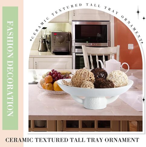 وعاء مزخرف بقاعدة من السيراميك ووعاء مفاتيح لطاولة المدخل ووعاء الطحلب ووعاء الفاكهة المركزي لتزيين المنزل وغرفة المعيشة والمطبخ (أسود، 13.58 × 11.02 × 4.72) in Kuwait