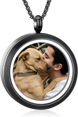 Oinsi Cremation Locket Necklace for Ashes of Loved One Carry Photo Glass Memorial Urn Jewelry 316L Stainless Steel Keepsake Gifts in Kuwait