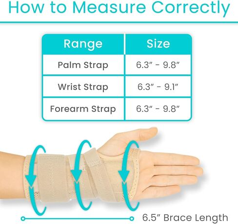دعامة معصم Vive Carpal Tunnel (يسار أو يمين) - جبيرة دعم اليد المضغوطة للذراع - للرجال والنساء والأطفال والبولينج والتهاب الأوتار والتهاب المفاصل والألم الرياضي والرياضة والجولف - مقاس عالمي قابل للتعديل in Kuwait