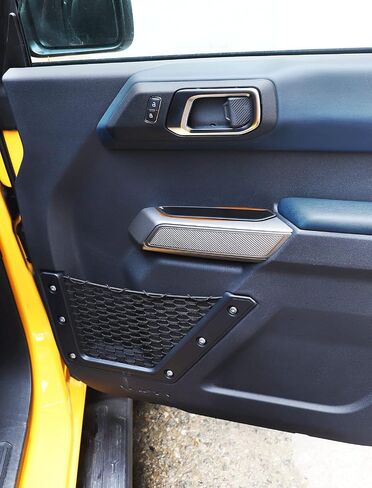 Savadicar Front Door Handle Storage Box, Interior Door Side ABS Pockets Organizer for 2021 2022 2023 Ford Bronco 2/4 Door, Expansion Accessories, Black, 2 PCs in Kuwait