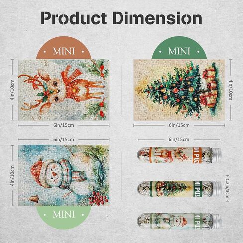 MISITU Small Jigsaw Puzzles for Adults Christmas Puzzles Challenging Puzzle Small Puzzles Mini Puzzles 150 Piece Micro Tiny Puzzels Deer Snowman Christmas Tree Travel Puzzles 6 x 4 inch 3 Packs in Saudi Arabia