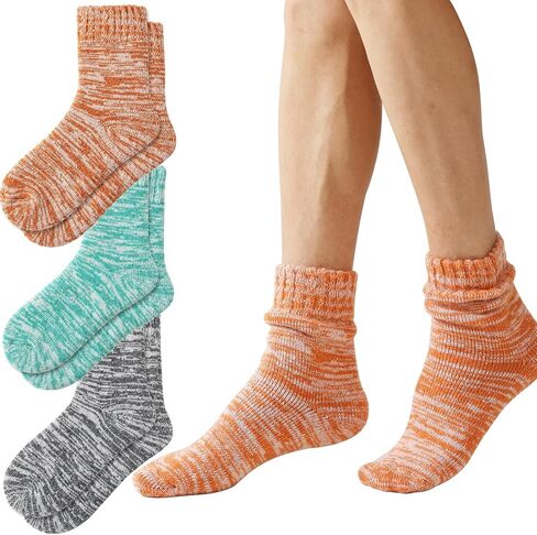 Merino Wool Socks Full Cushion Terry Fuzzy Crew Socks For Women Hiking Knit Thick Winter Warm Slouchy Socks in Saudi Arabia