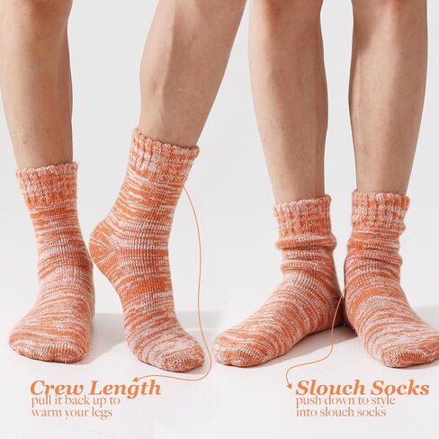 Merino Wool Socks Full Cushion Terry Fuzzy Crew Socks For Women Hiking Knit Thick Winter Warm Slouchy Socks in Saudi Arabia